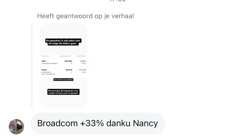 Bericht van een lid: Broadcom plus 33 procent, met dank aan Nancy